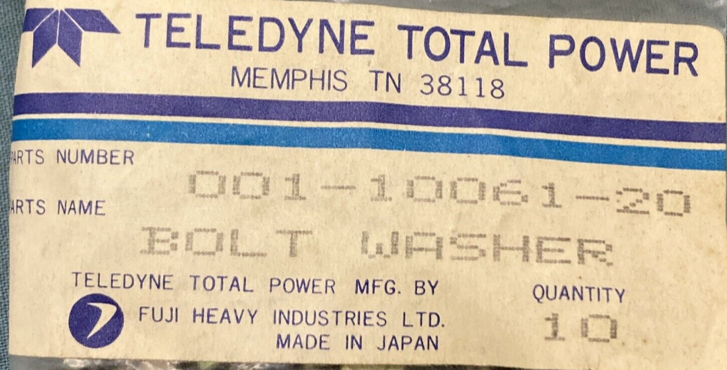 QTY 10 NEW GENUINE TELEDYNE TOTAL POWER 001-10061-20 BOLT & WASHER ASSEMBLY