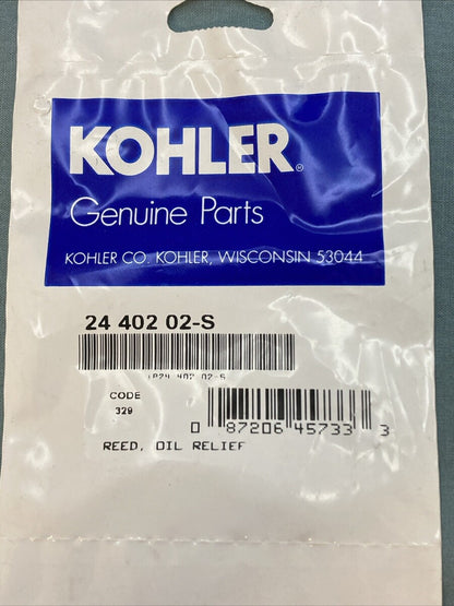 NEW GENUINE KOHLER 24 402 02-S REED, OIL RELIEF