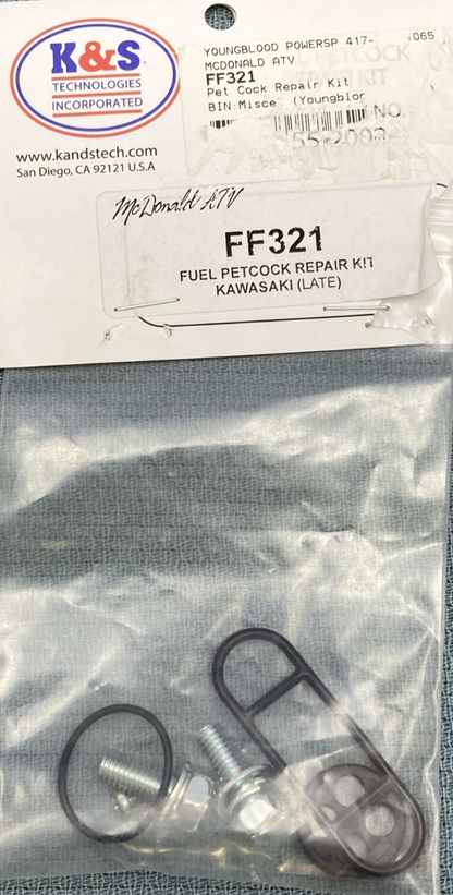 NEW K&S TECHNOLOGIES 55-2002 FF321 FUEL PETCOCK REPAIR KIT