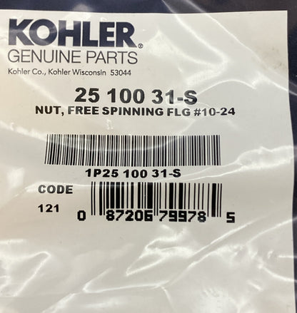 NEW GENUINE KOHLER 25 100 31-S NUT, FREE SPINNING FLG #10-24