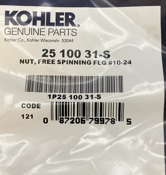 NEW GENUINE KOHLER 25 100 31-S NUT, FREE SPINNING FLG #10-24