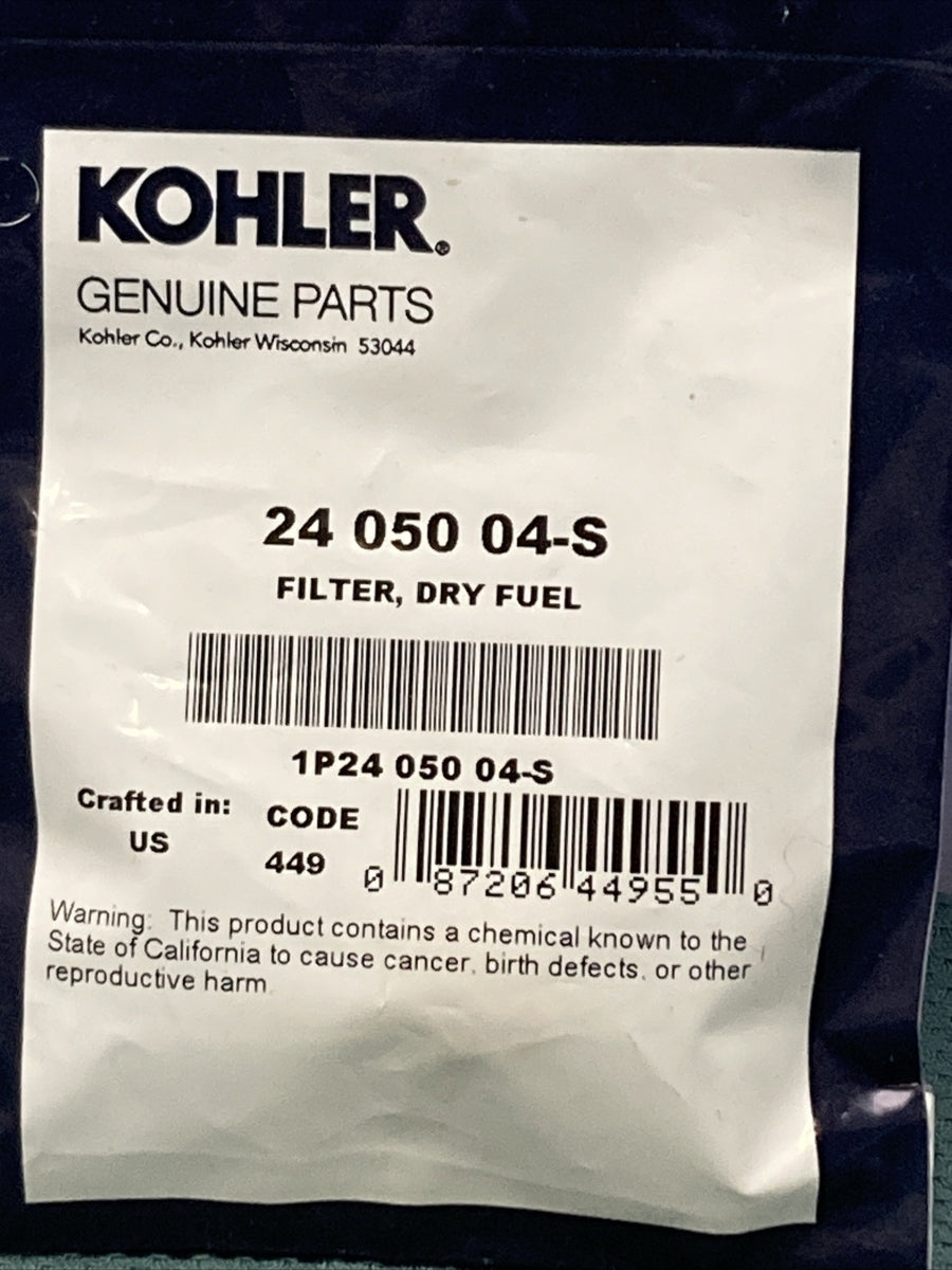 NEW GENUINE KOHLER 24 050 04-S FILTER; DRY FUEL