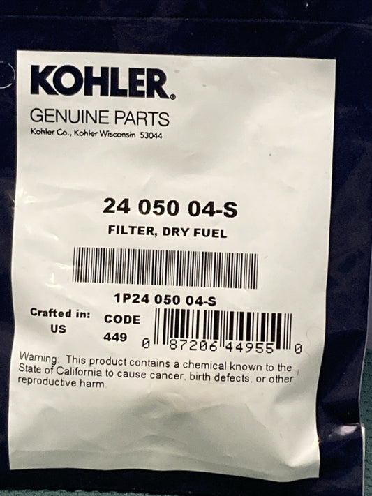 NEW GENUINE KOHLER 24 050 04-S FILTER; DRY FUEL