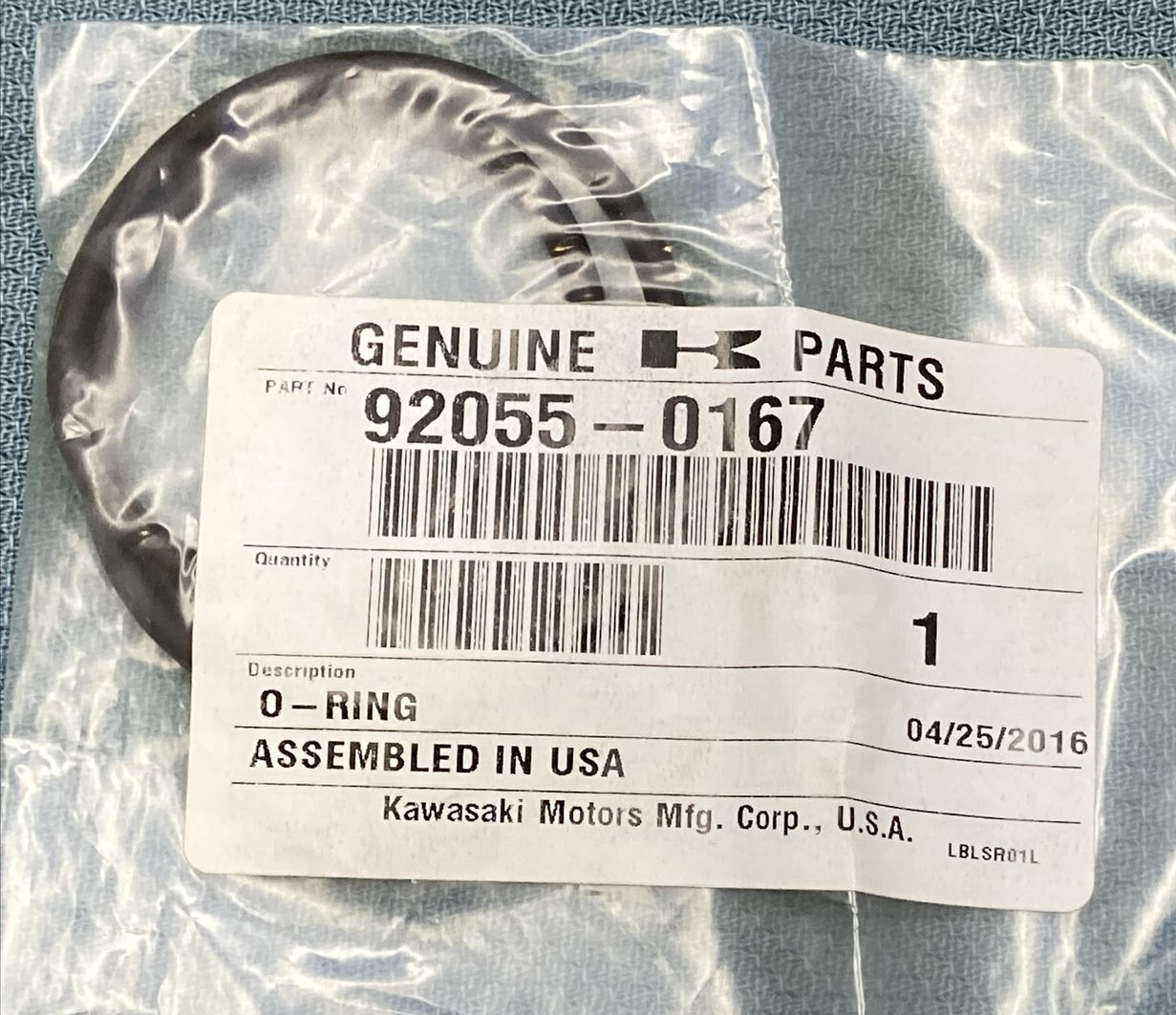 NEW GENIUNE KAWASAKI 92055-0167 Ring - O, AIR CLEANER-BELT CONVERTER 122X4