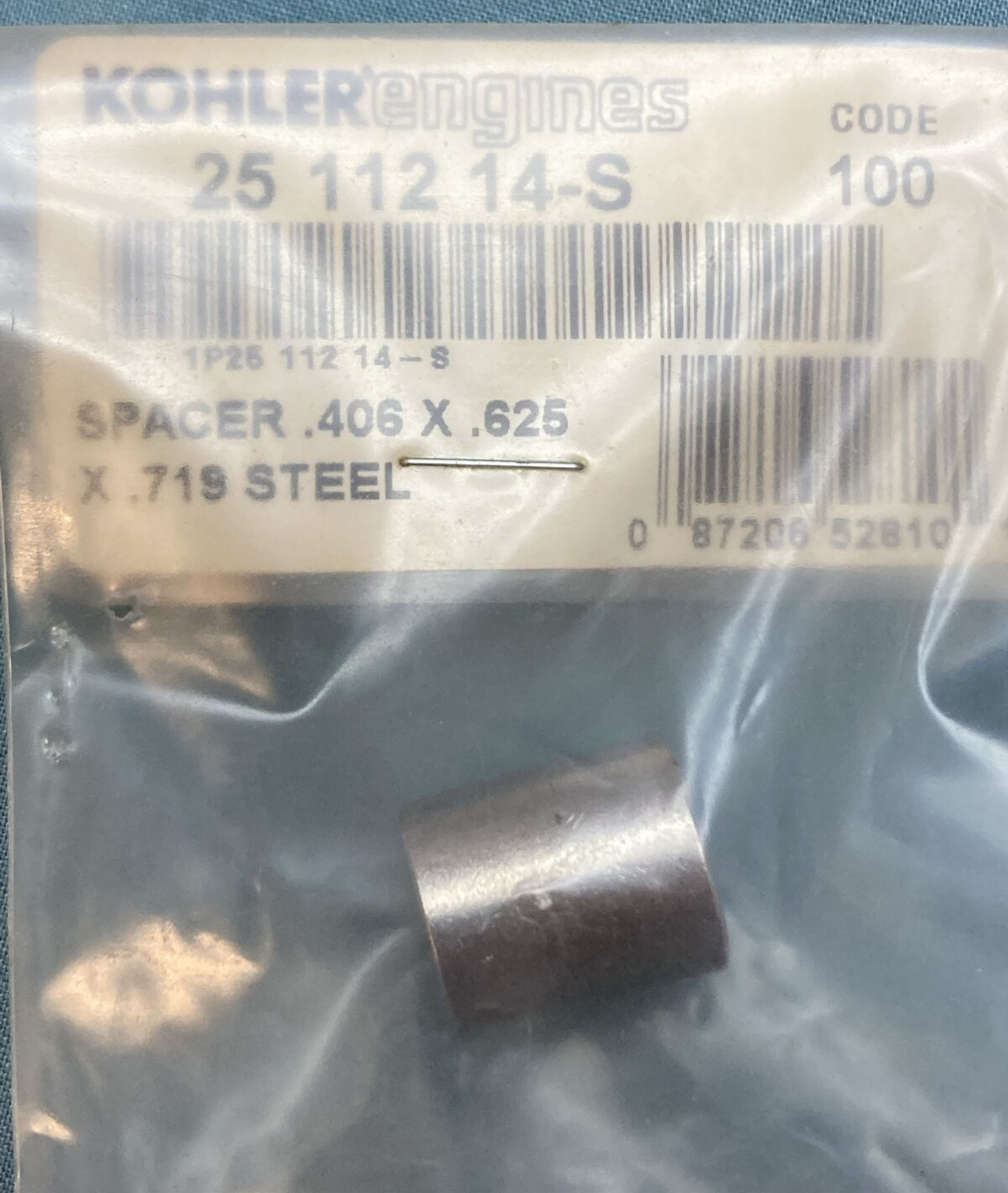 NEW GENUINE KOHLER 25 112 14-S SPACER .406 X .625 X .719 STEEL