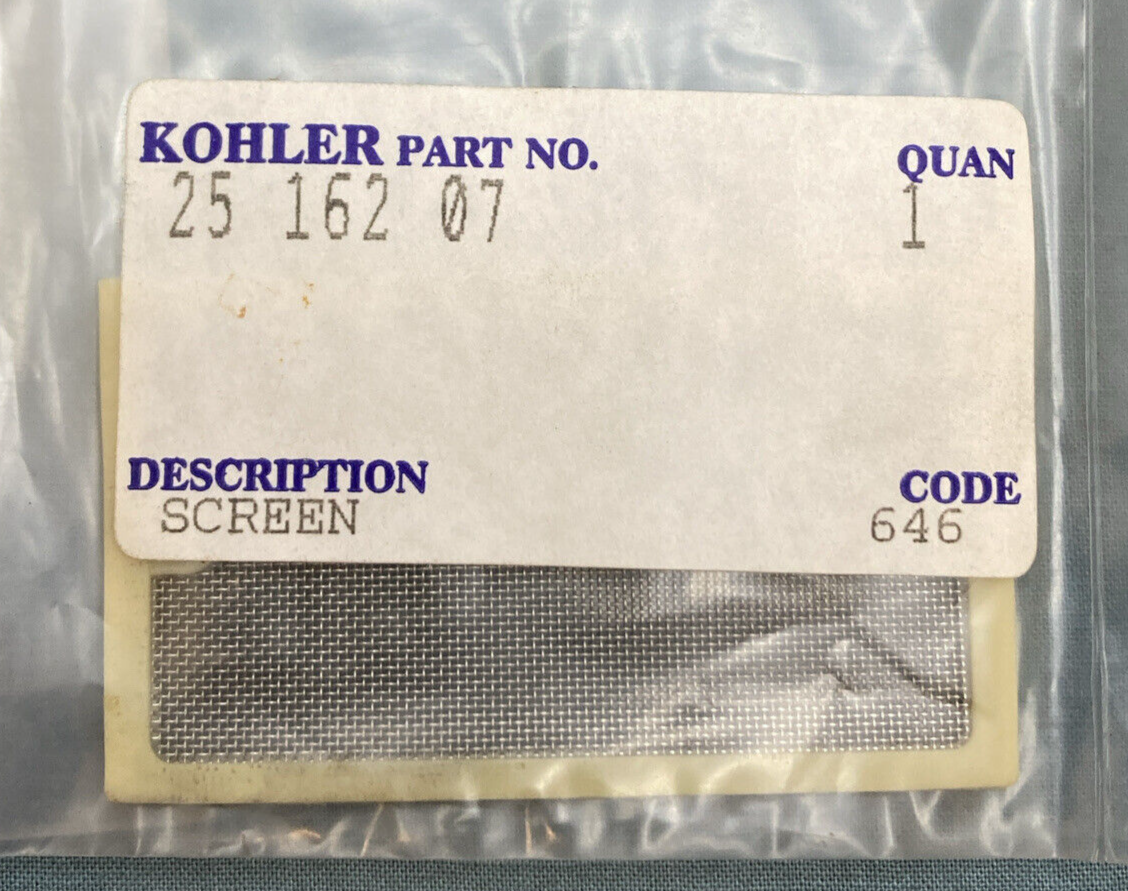 NEW GENUINE KOHLER 25 162 07 SCREEN
