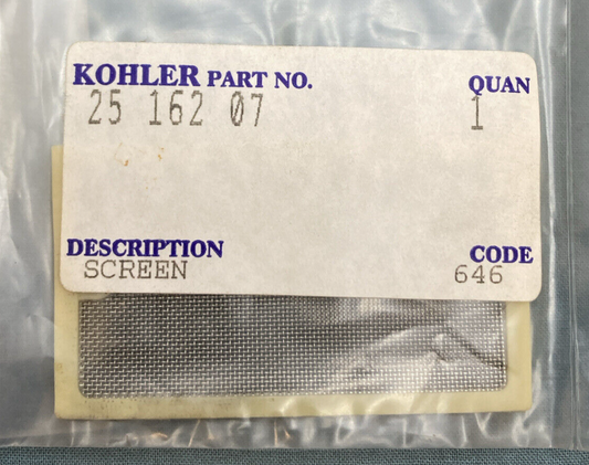 NEW GENUINE KOHLER 25 162 07 SCREEN