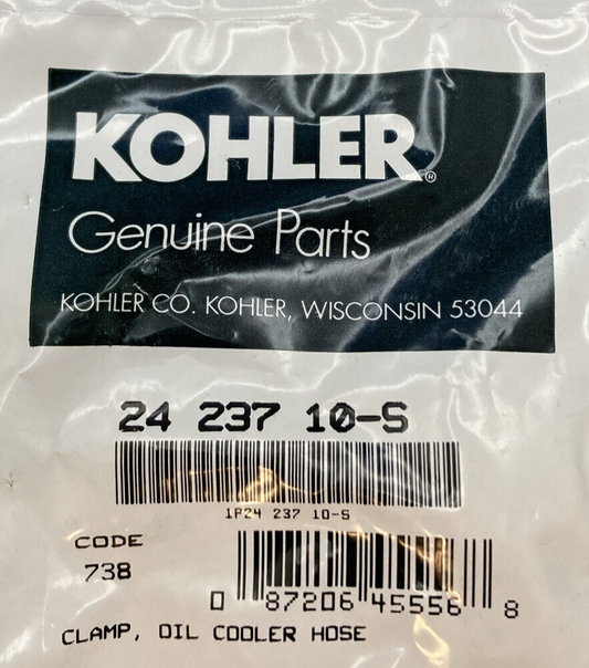 NEW GENUINE KOHLER 24 237 10-S CLAMP, OIL COOLER HOSE