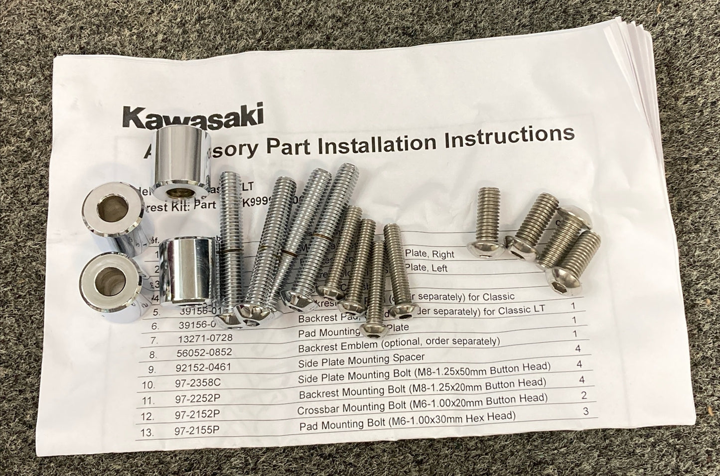 NEW GENUINE KAWASAKI K99994-0066A Passenger Backrest Frame