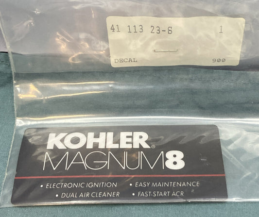 NEW GENUINE KOHLER 41 113 23-S DECAL: 8HP
