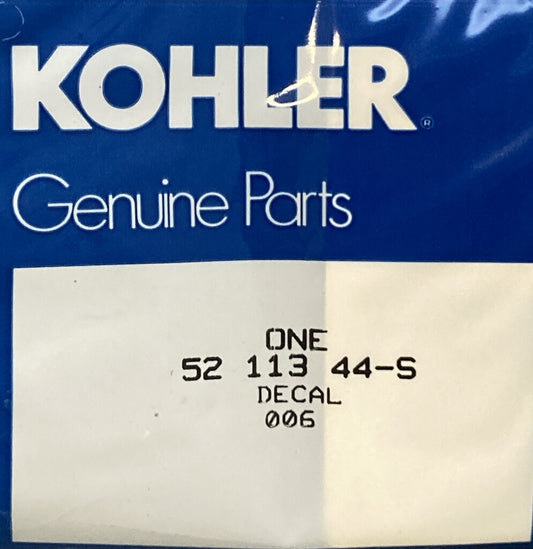 NEW GENUINE KOHLER 52 113 44-S DECAL: 18 HP