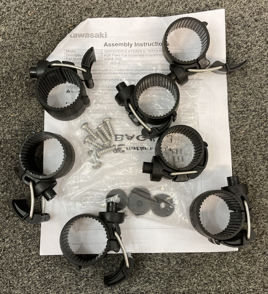 NEW GENUINE KAWASAKI 99994-1520 KQR FIXED FULL WINDSHIELD