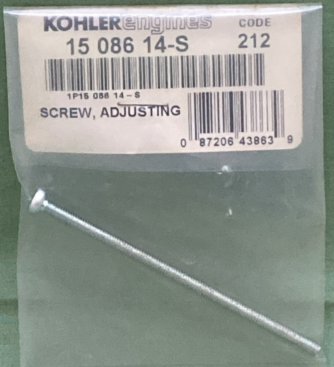 NEW GENUINE KOHLER 15 086 14-S SCREW, ADJUSTING