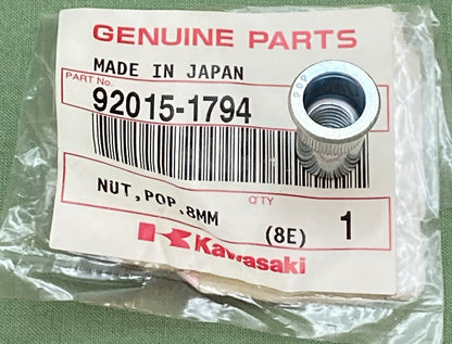 NEW GENIUNE KAWASAKI 92015-1794 Nut, Pop, 8MM, L=18