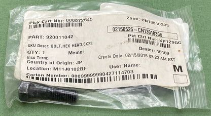 NEW REPLACES KAWASAKI 92001-1042 Bolt, Hex Head, 8X28