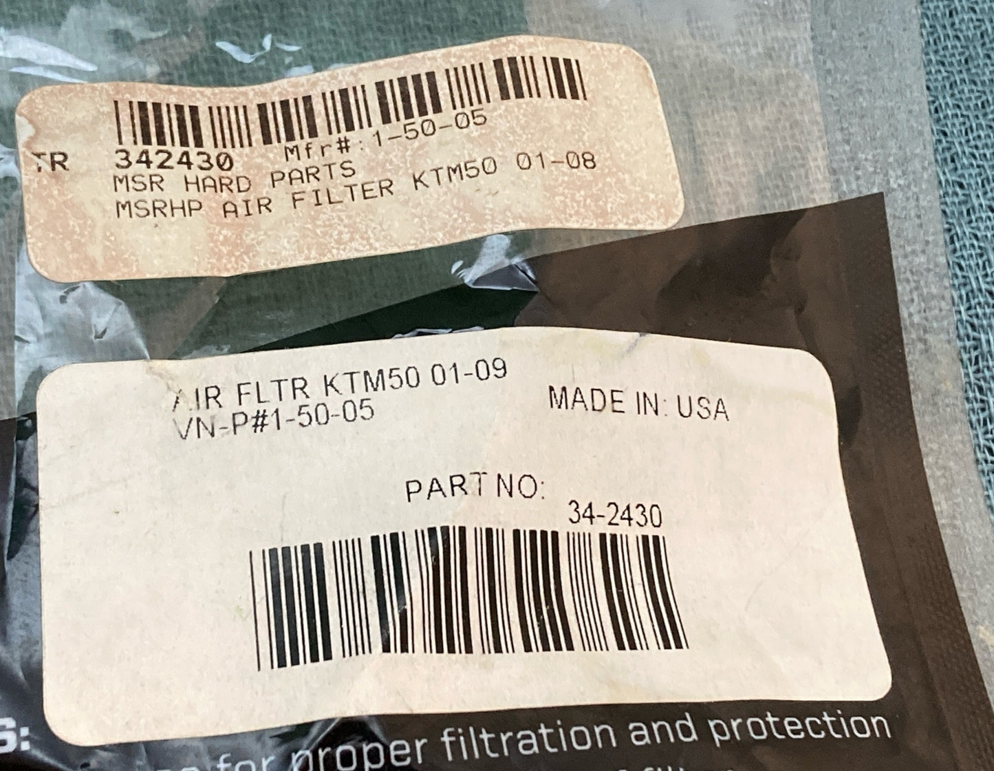 NEW MSR 34-2430 KTM AIR FILTER KTM50