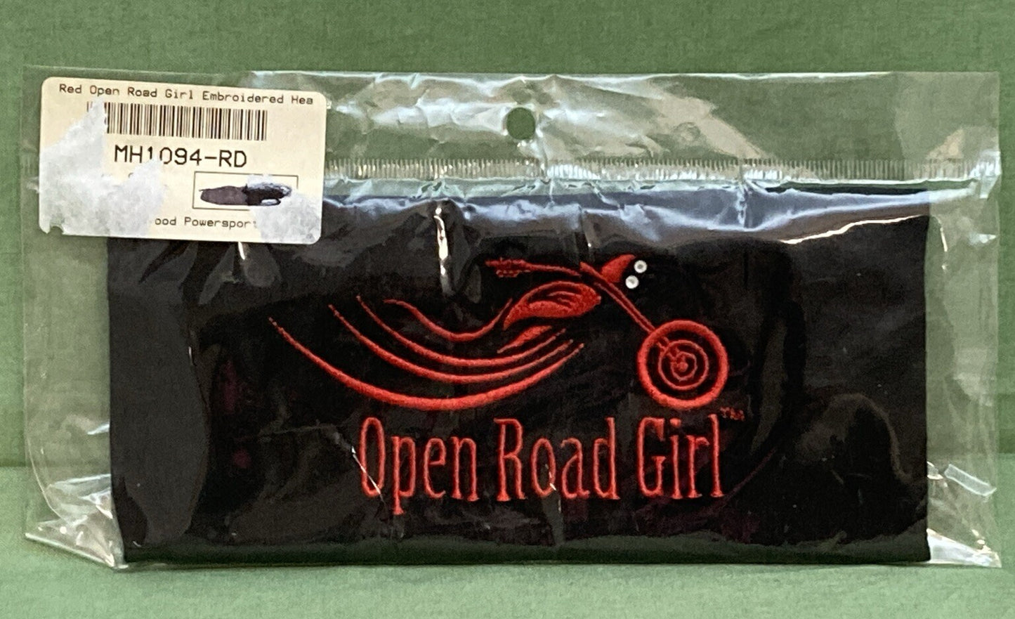 NEW OPEN ROAD GIRL MH1094-RD TIE-BACK STRETCHY EMBROIDERED BANDANA