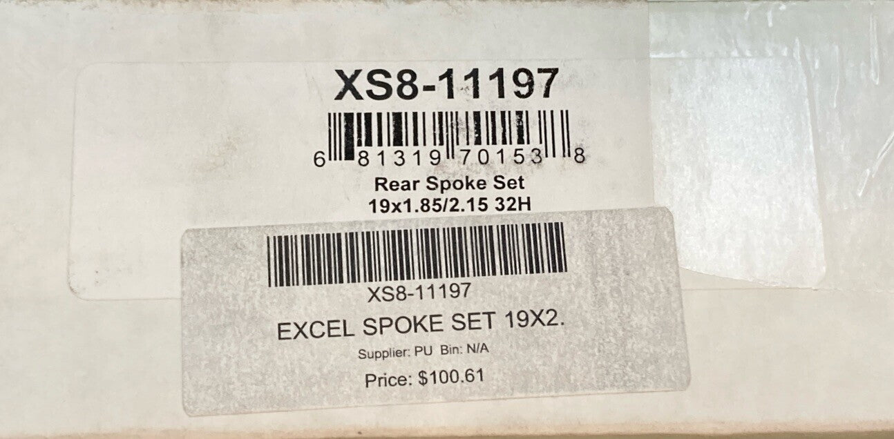 NEW EXCEL XS8-11197 Rear Replacement Spoke Set 19X2.15