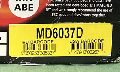 NEW EBC BRAKES MD6037D FRONT STANDARD ROTOR