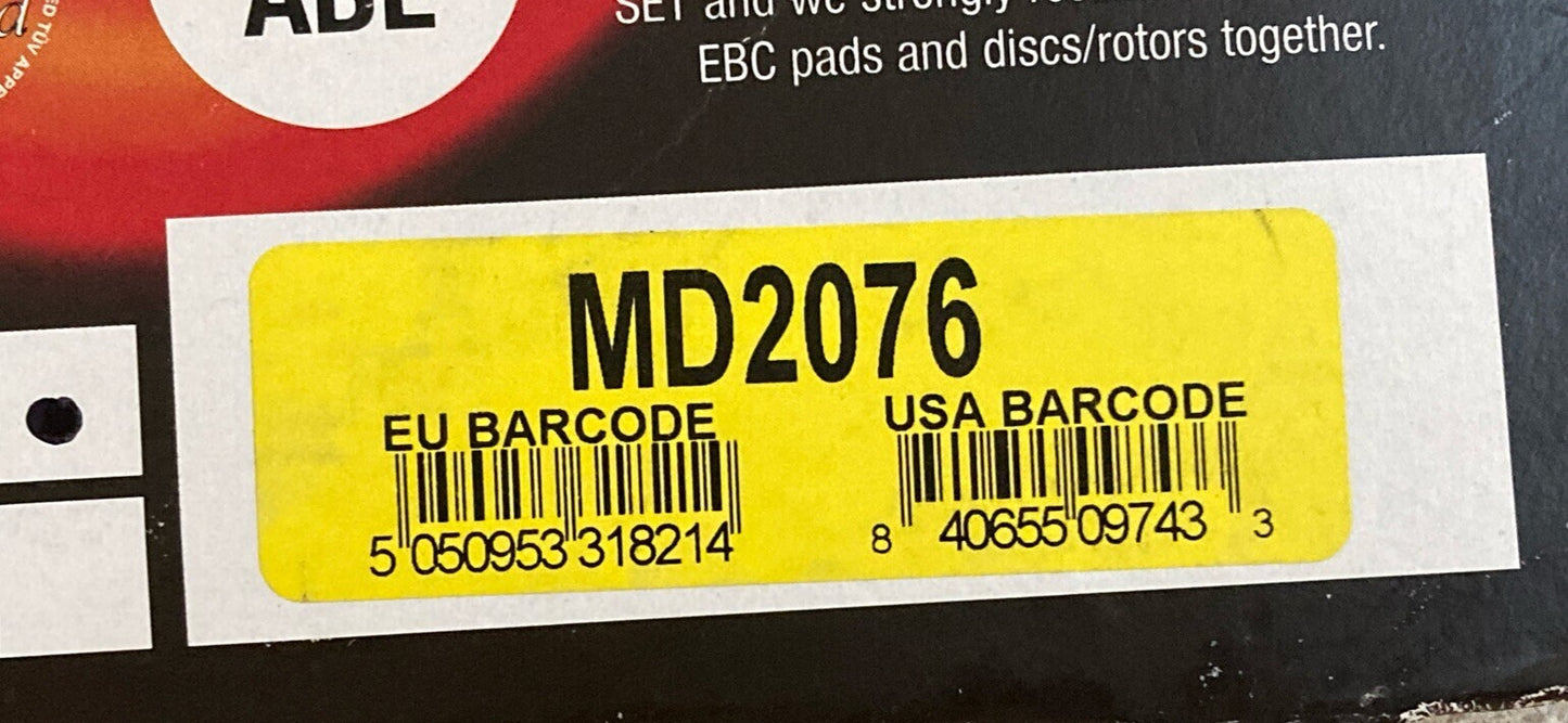 NEW EBC BRAKES MD2076 FRONT STANDARD BRAKE ROTOR