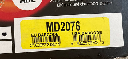 NEW EBC BRAKES MD2076 FRONT STANDARD BRAKE ROTOR