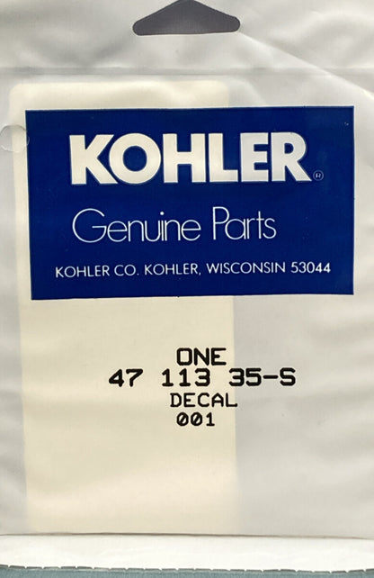NEW GENUINE KOHLER 47 113 35-S DECAL: 12HP
