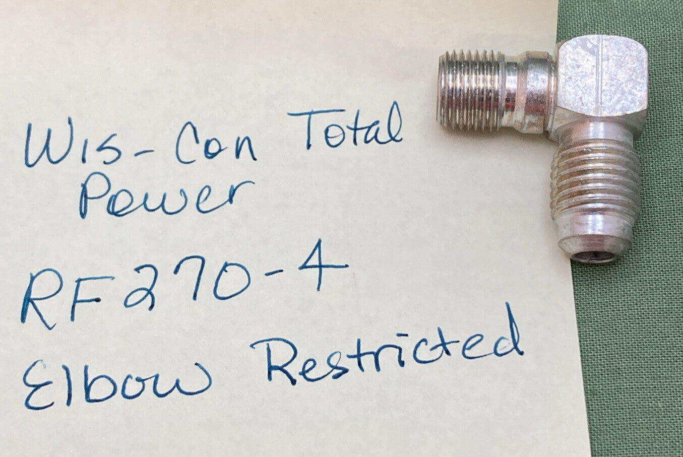 NEW REPLACES WIS-CON TOTAL POWER RF270-4 ELBOW RESTRICTED