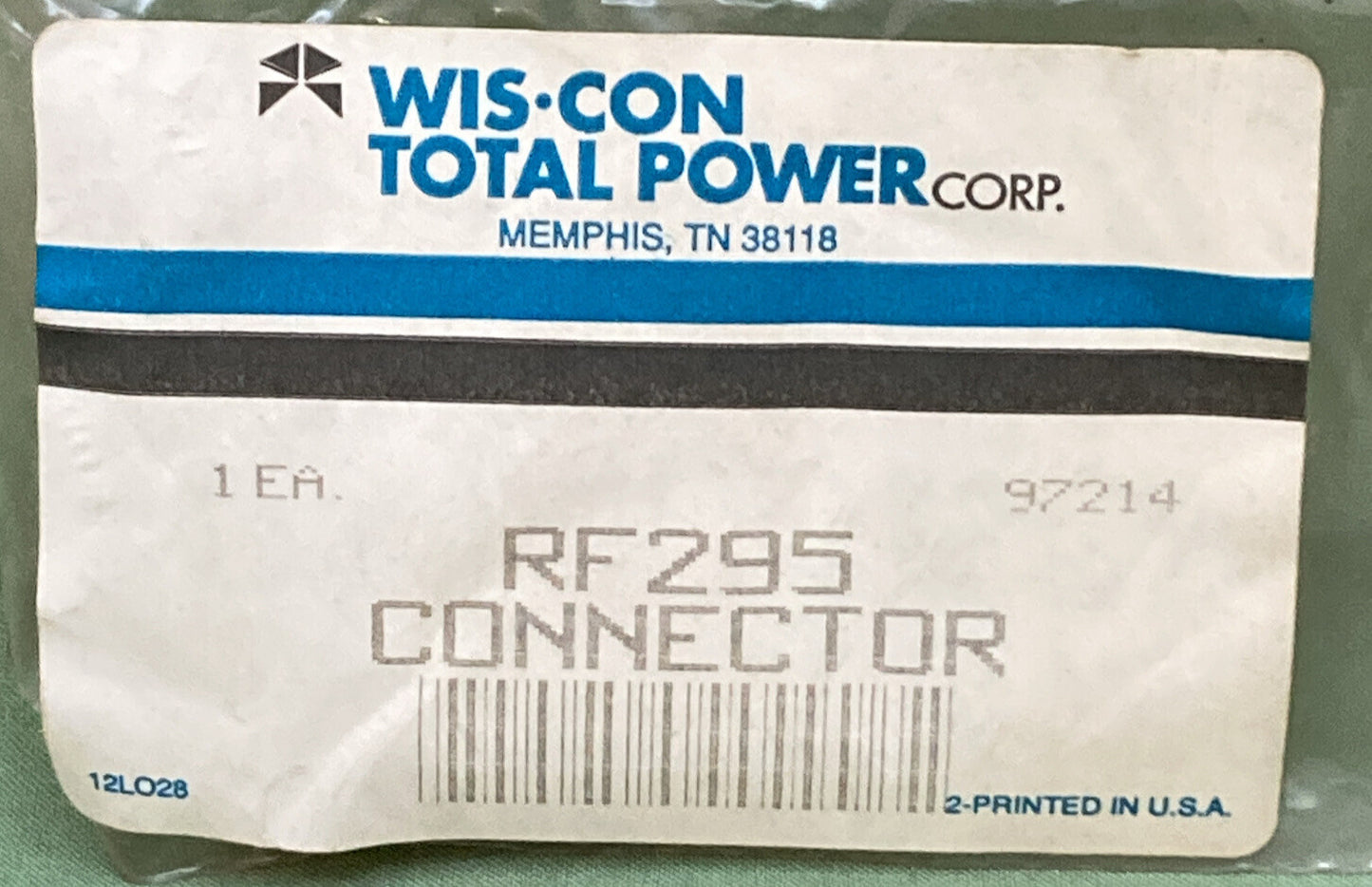 NEW GENUINE WIS-CON TOTAL POWER RF295 CONNECTOR STR 1/4P X 3/8T