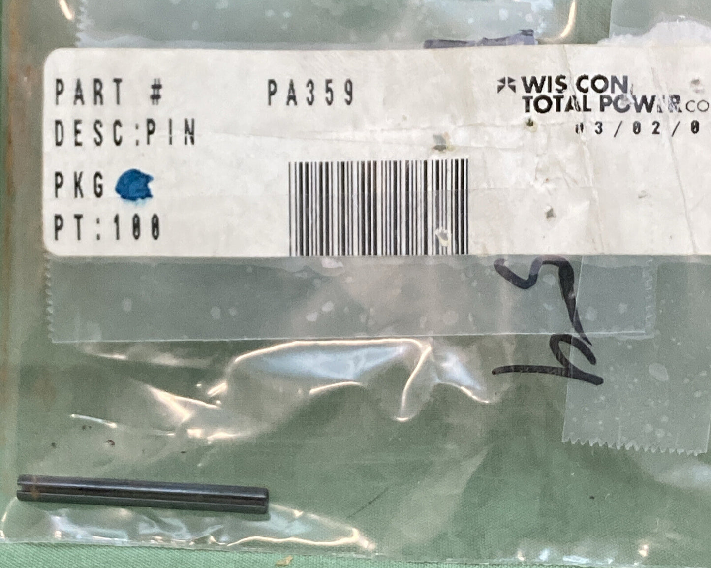 NEW GENUINE WIS-CON TOTAL POWER PA359 PIN ROLL 1/8" X 1-1/4" LG