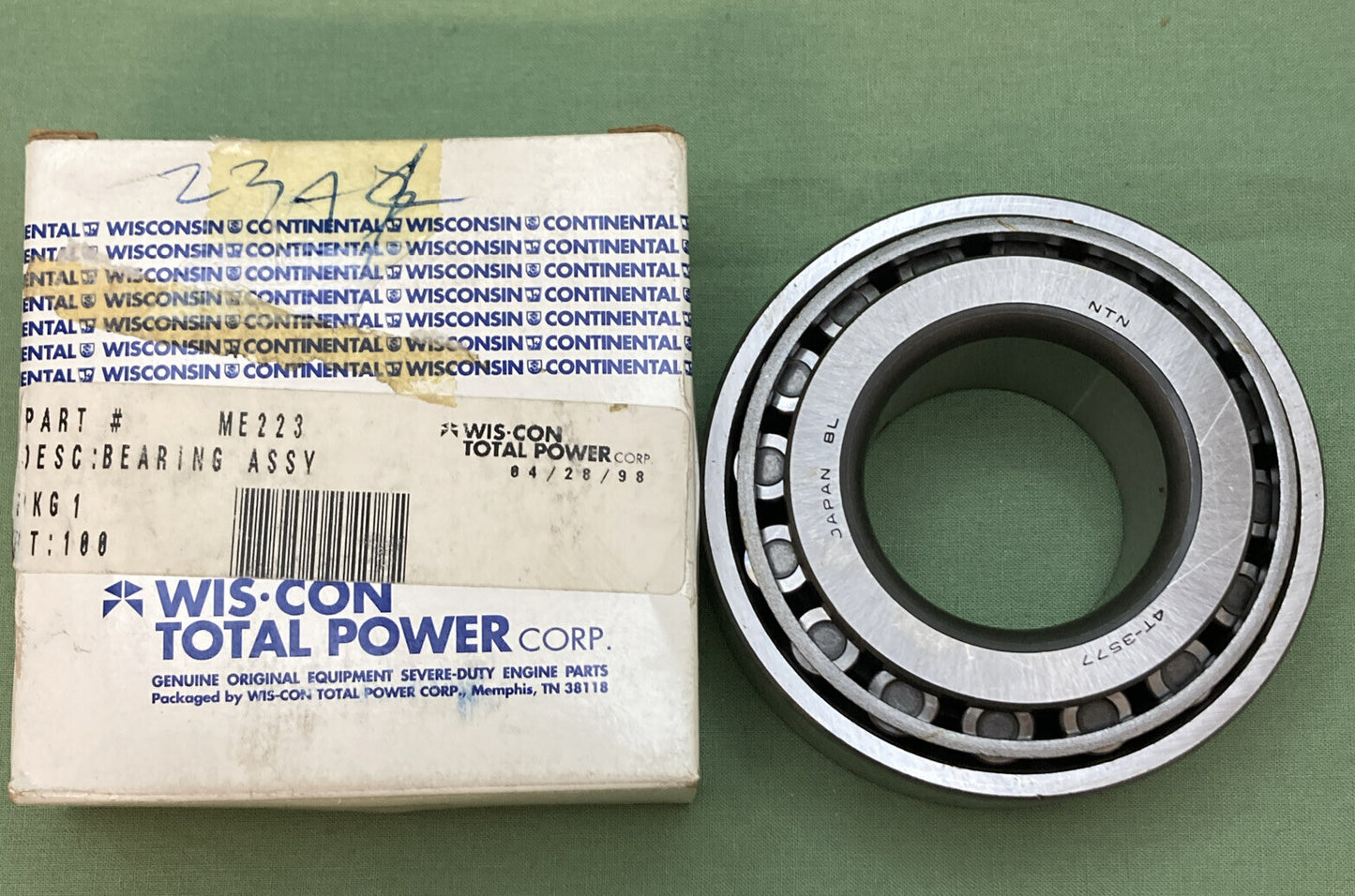 NEW GENUINE WIS-CON TOTAL POWER ME223 BEARING ASSEMBLY TAPER ROLLER