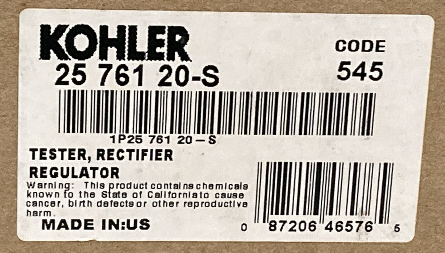 NEW GENUINE KOHLER 25 761 20-S TESTER RECTIFIER REGULATOR