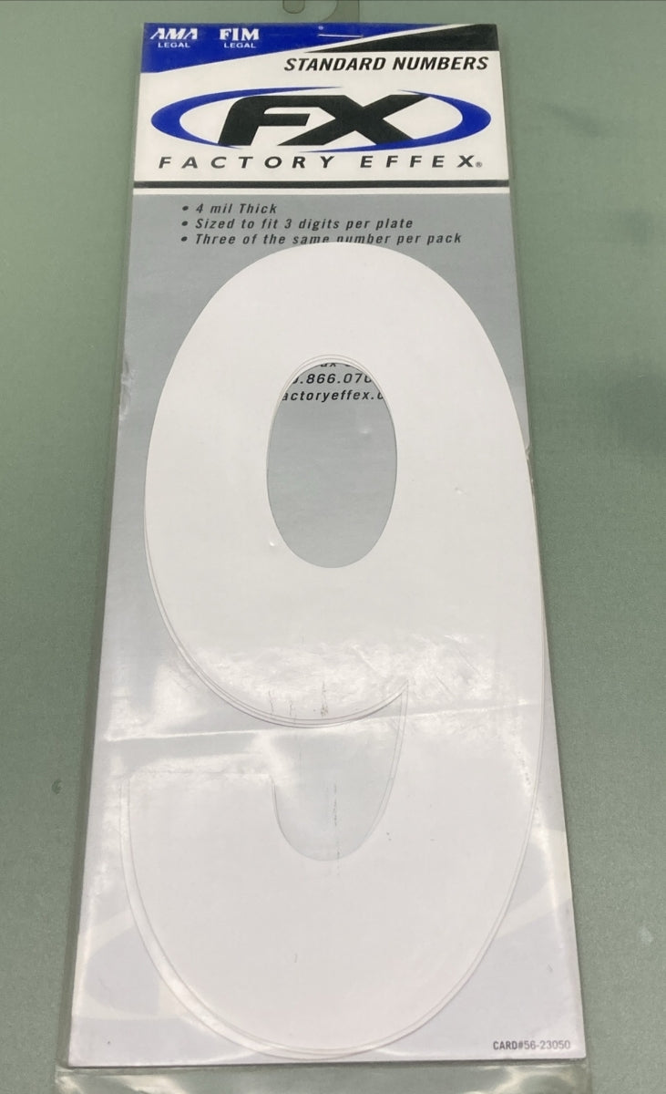 QTY 2 NEW FACTORY EFFEX 02-4489 3 PK STD 8" NUMBER WHITE #9