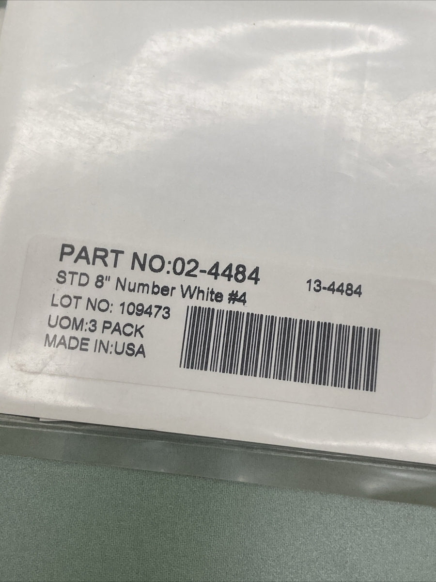 QTY 2 NEW FACTORY EFFEX 02-4484 3 PK STD 8" NUMBER WHITE #4 4MIL