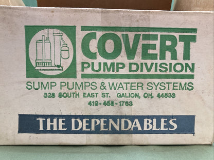 NEW COVERT 67212 PUMP DIVISION