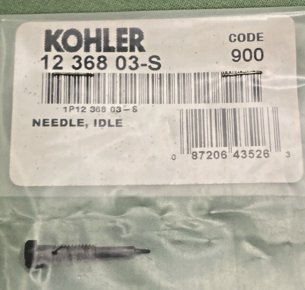 NEW GENUINE KOHLER 12 368 03-S NEEDLE, IDLE