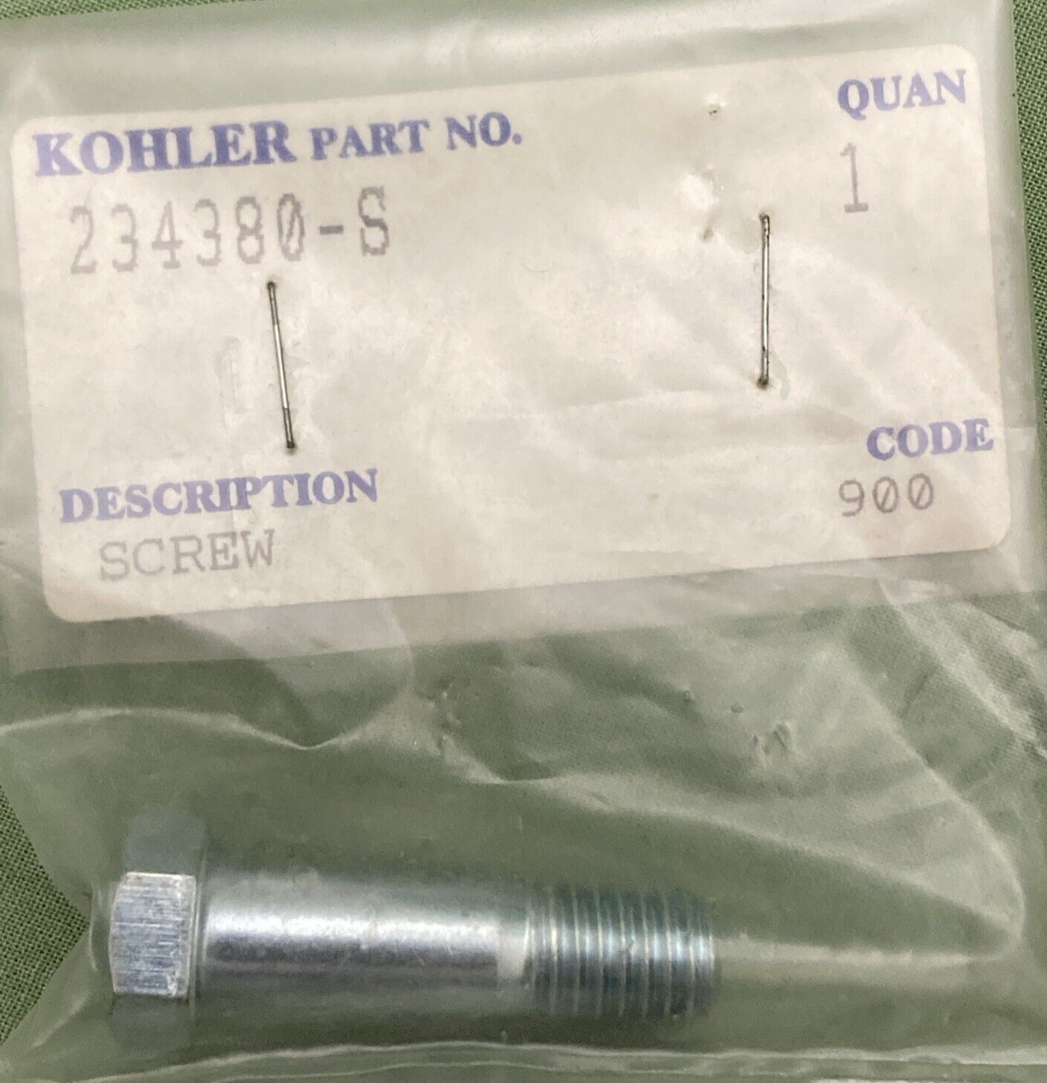 NEW GENUINE KOHLER 234380-S SCREW