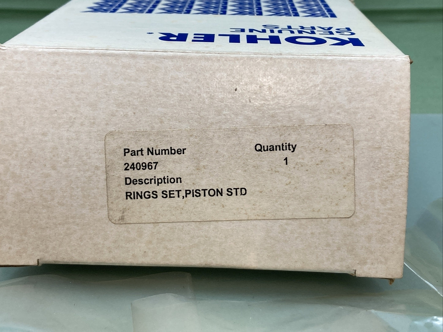 NEW GENUINE KOHLER  240967 RINGS SET, PISTON STD