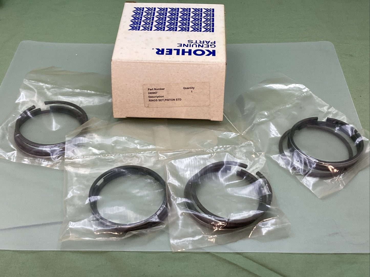 NEW GENUINE KOHLER  240967 RINGS SET, PISTON STD