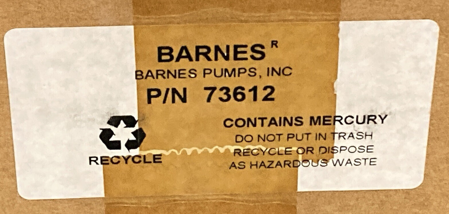 NEW BARNES 73612 MERCURY LEVEL CONTROL SUBMERSIBLE PUMP