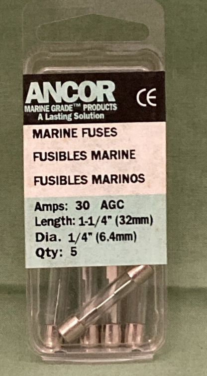 QTY 2 NEW ANCOR 601300 5 PK 30 AMP MARINE FUSES