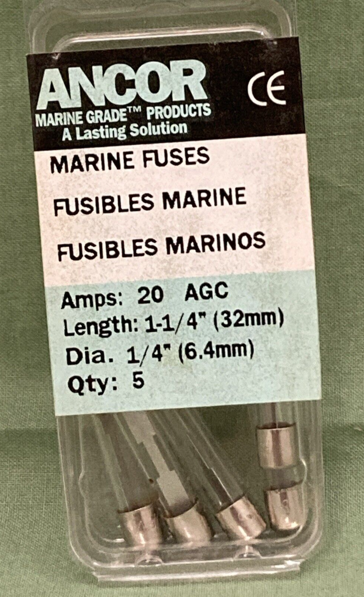 QTY 2 NEW ANCOR 601200 5 PK 20 AMP MARINE FUSES