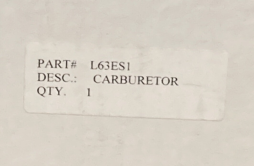 NEW GENUINE WISCONSIN CONTINENTAL L63ES1 CARBURETOR