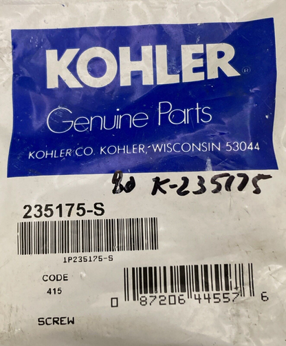 QTY 2 NEW GENUINE KOHLER 235175-S SCREW
