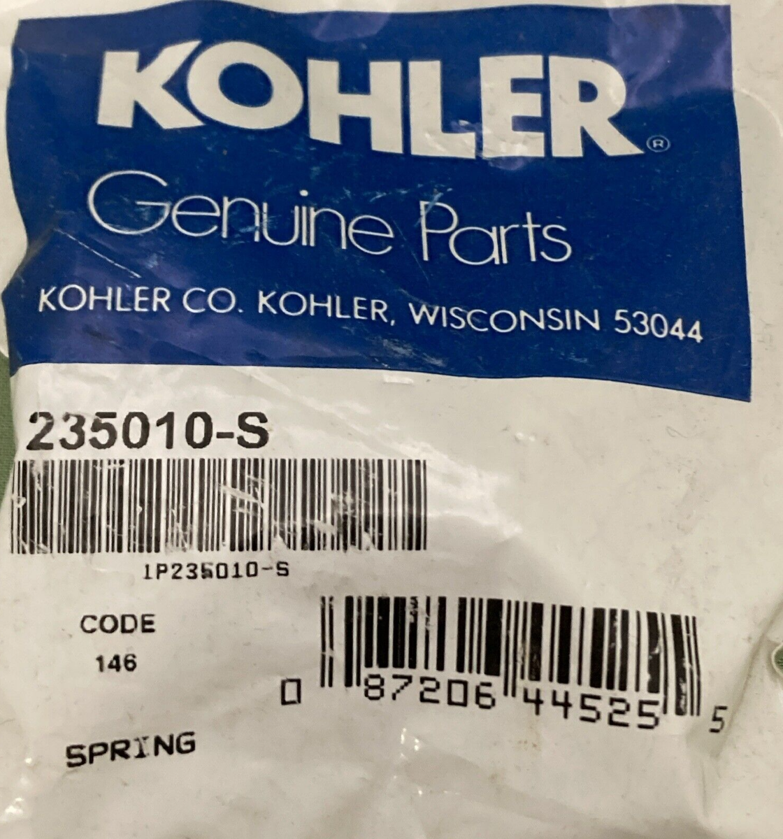 NEW GENUINE KOHLER 235010-S SPRING, EXHAUST VALVE