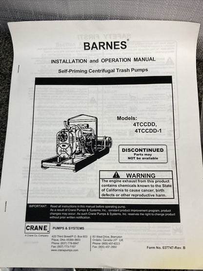 NEW GENUINE BARNES 077549 KIT,SERVICE,4TCC