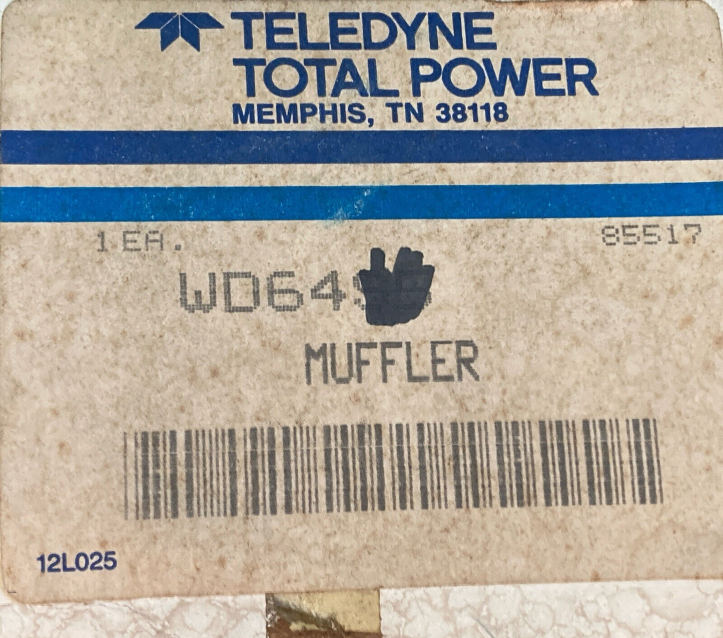 NEW GENUINE TELEDYNE WISCONSIN CONTINENTAL WD64 MUFFLER EXHAUST