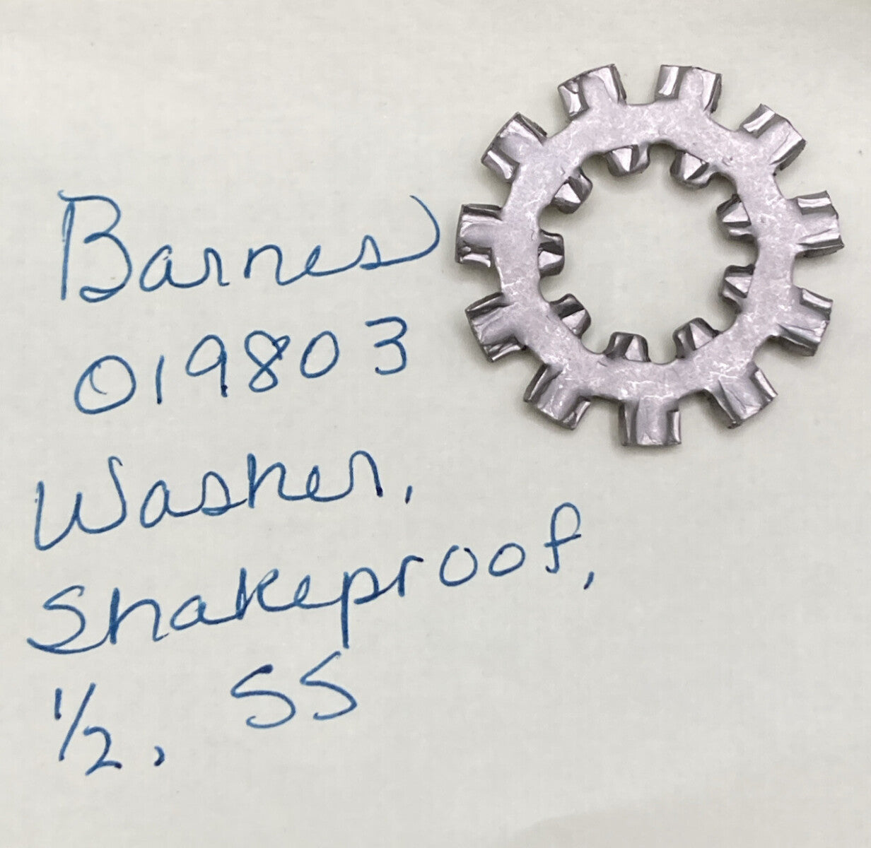 NEW REPLACES BARNES 019803 WASHER, SHAKEPROOF, 1/2, STAINLESS STEEL