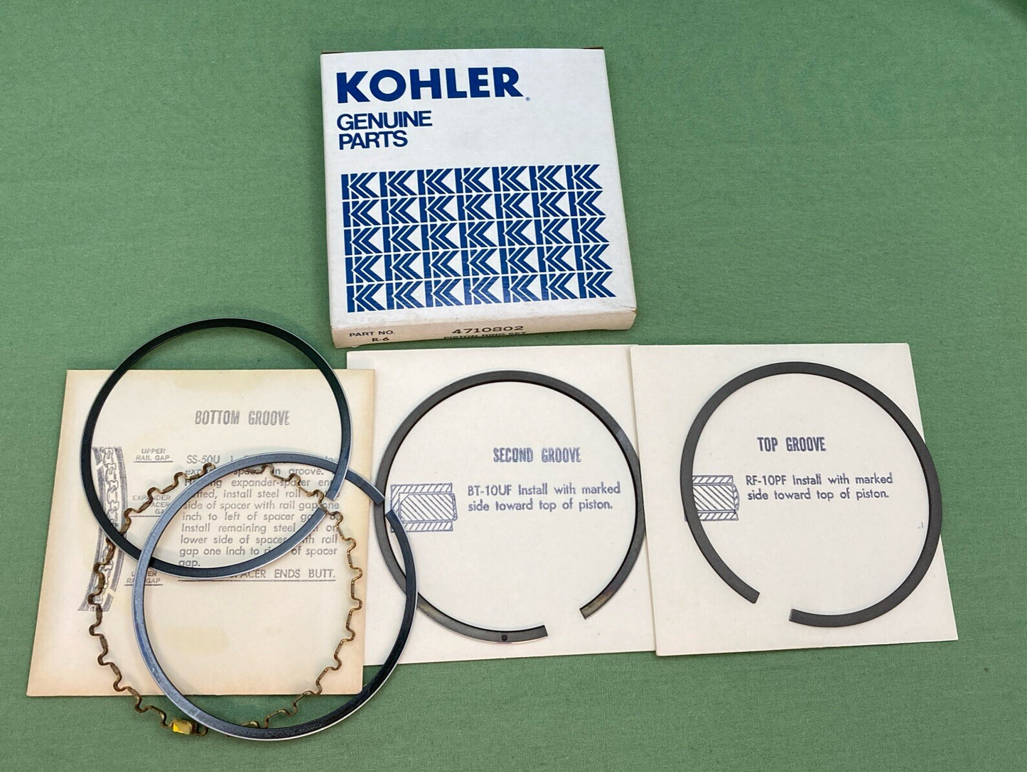 NEW GENUINE KOHLER 4710802 PISTON RING SET .010