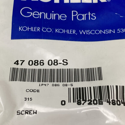 NEW GENUINE KOHLER 47 086 08-S SCREW; POZ TRS HD 1/4-20X5/8