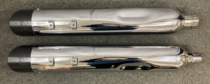 TAB PERFORMANCE CHROME 4" SLIP ON SLASH CUT MUFFLER PAIR 2017 TOURING